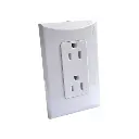 TOMACORRIENTE DOBLE EMPOTRAR POLARIZADO BLANCO 15 AMPERIOS 125V PLATA  EAGLE.webp