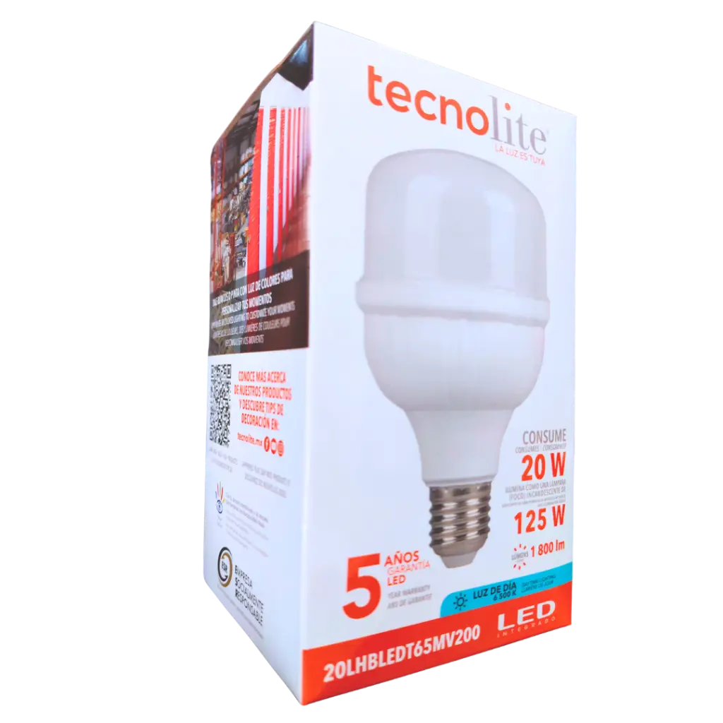 BOMBILLA LED 20 WATT LUZ DE DIA 6500K 20LHBLEDT65MV200 TECNOLITE.webp