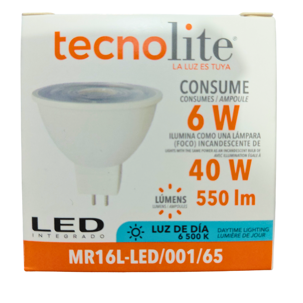 BOMBILLA LED PARA OJO DE BUEY 6 WATT LUZ DE DIA 6500K MR16L-LED00165 TECNOLITE.png