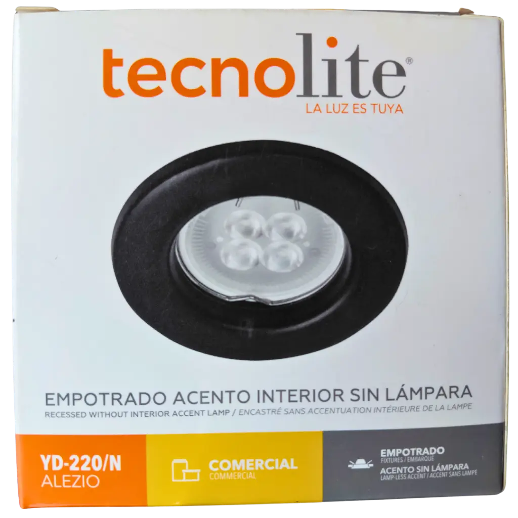 LÁMPARA OJO DE BUEY P TUBO DE 2 YD-220N NEGRO MATE  TECNOLITE.webp
