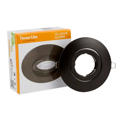 LAMPARA OJO DE BUEY P CIELO FALSO YD-360-N NEGRO MATE TECNOLITE.webp