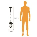 FAROL COLGANTE NEGRO 1MT, 60W, E27, IP44, FTL-6003-N TECNOLITE.webp