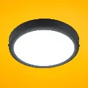 Panel LED Redondo Sobreponer Negro 18W Luz de Día.webp