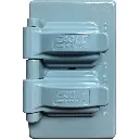PLACA DE INTERPERIE PARA TOMA DOBLE PLASTICO GRIS #1962 2M EAGLE.webp