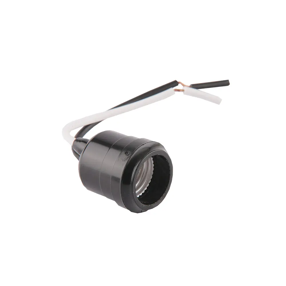 SOCKET DE INTERPERIE PARA BOMBILLA PVC CON PUNTAS 120V 75W E27 1045BK EAGLE.webp