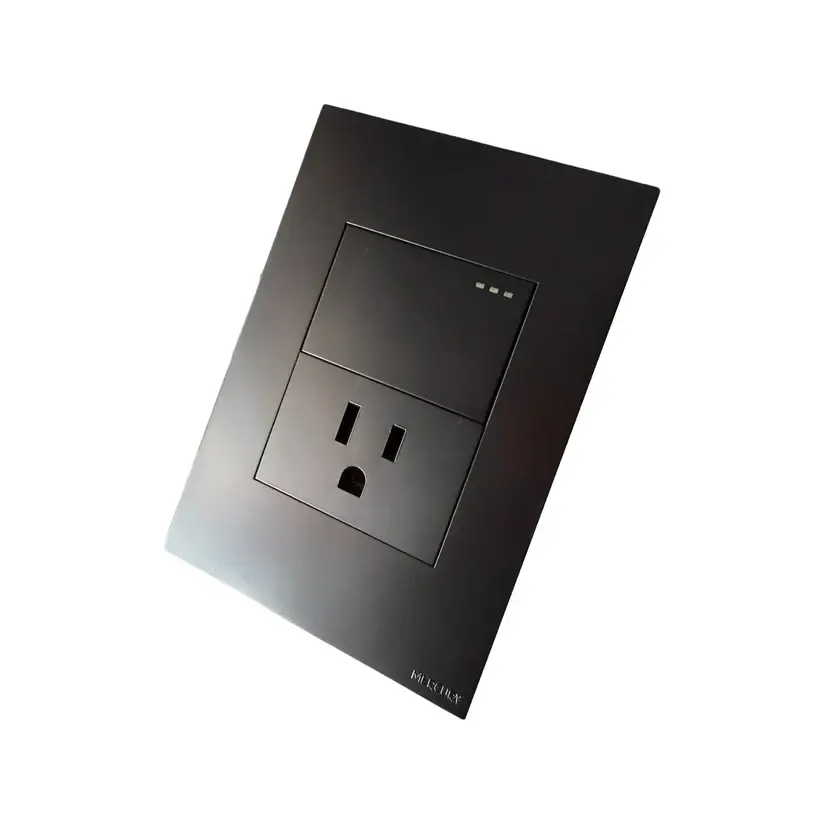 SWITCH COMBINADO POLARIZADO  NEGRO MATE 15A 125V ETI104 MERCURY.webp