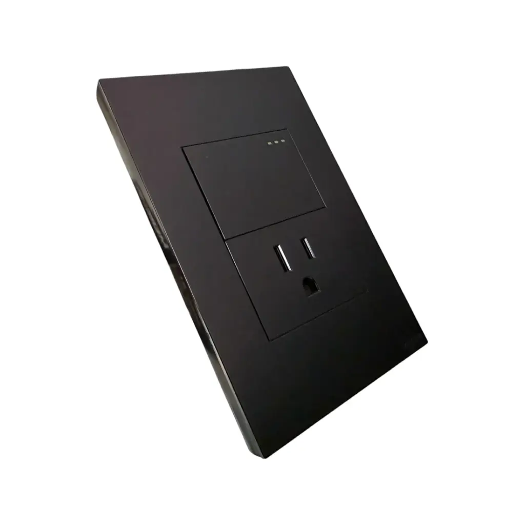 SWITCH  COMBINADO POLARIZADO NEGRO MATE 15A 125V ETI104 MERCURY.webp