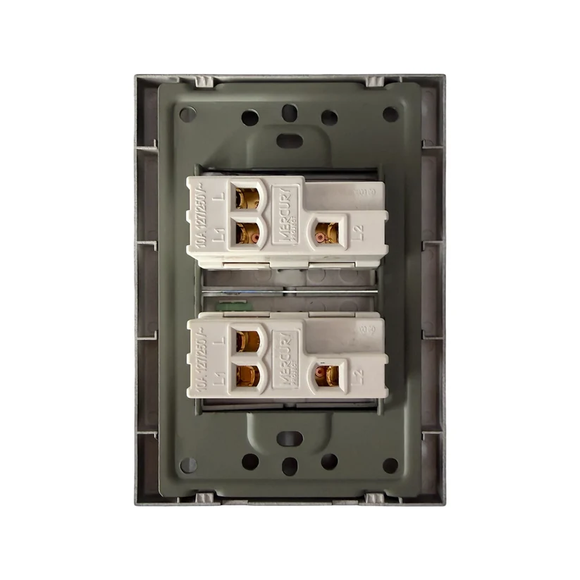 SWITCH DOBLE NEGRO MATE 3 VIAS 15A 125V ETI101 MERCURY.webp