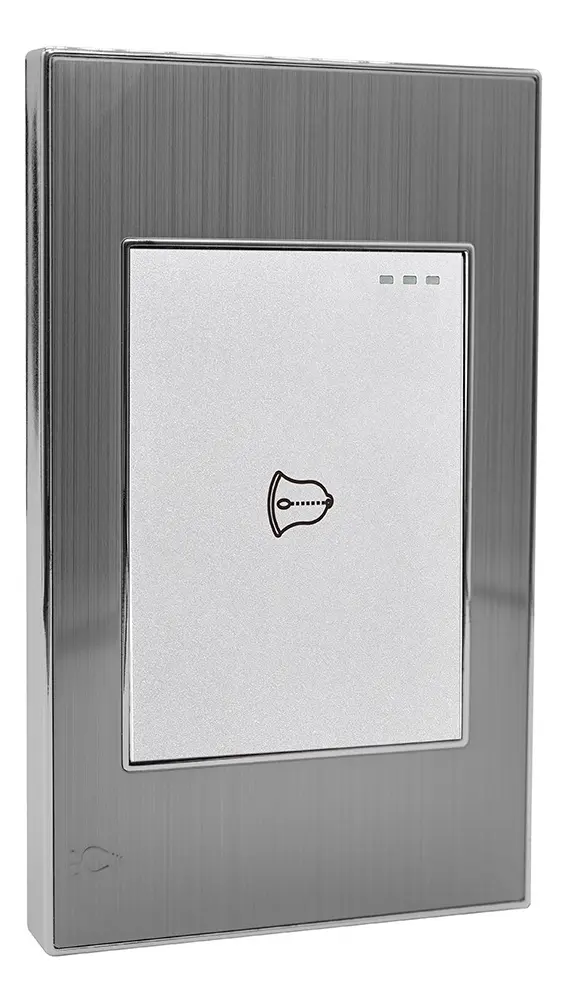 PULSADOR DE TIMBRE GRIS STAINLESS ETI48 MERCURY.webp