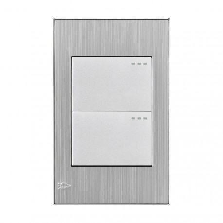 SWITCH DOBLE 3 VIAS GRIS STAINLESS ETI44 MERCURY