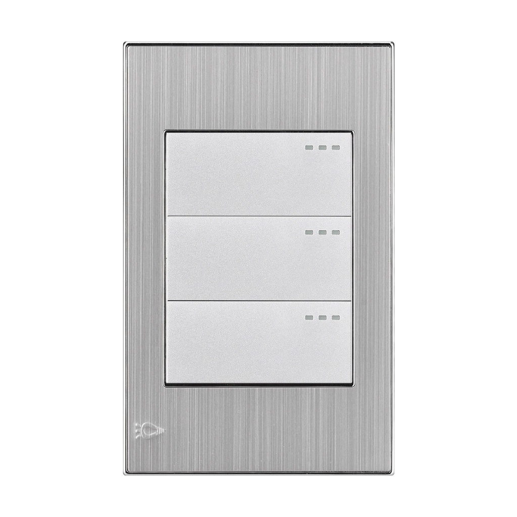 SWITCH TRIPLE 3 VIAS GRIS STAINLESS ETI45 MERCURY
