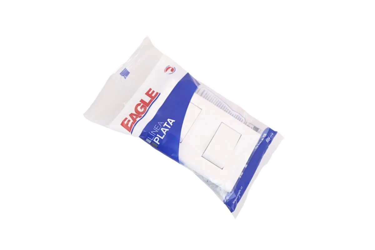 SWITCH DOBLE 15 AMPERIOS 125V BLANCO PLATA EAGLE
