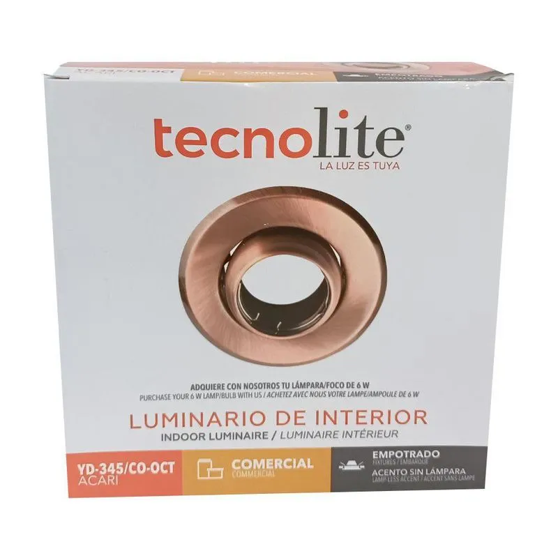 LÁMPARA OJO DE BUEY P/ CAJA OCTAGONAL YD-345/CO-OCT COBRE | TECNOLITE
