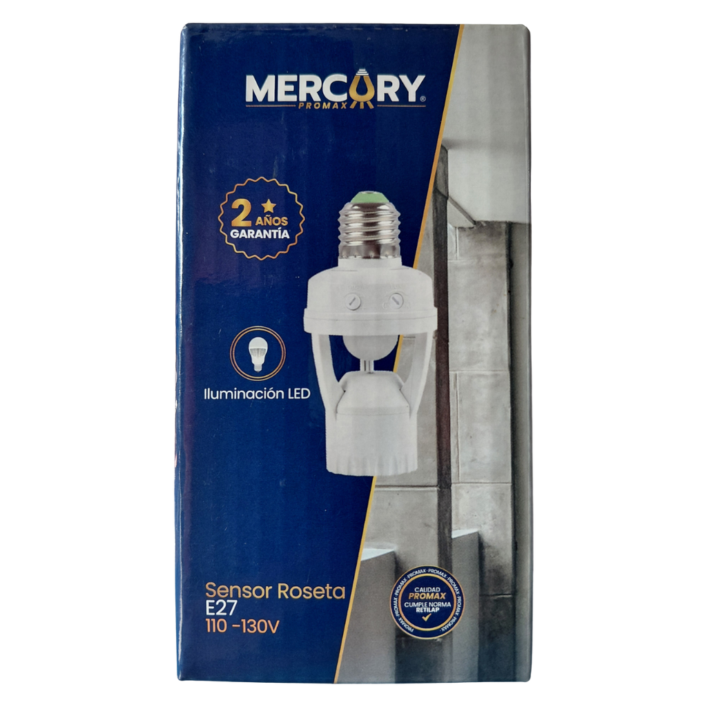 SENSOR DE MOVIMIENTO TIPO ROSETA BLANCO E27 ESE03 MERCURY