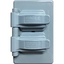 PLACA DE INTERPERIE PARA TOMA DOBLE PLASTICO GRIS #1962 2M EAGLE