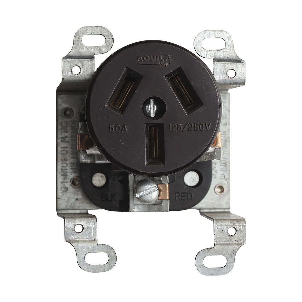 TOMACORRIENTE DE ESTUFA P/ CAJA CUADRADA 50A 125V/250V NEMA 10-50 122B EAGLE