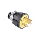ESPIGA POLARIZADA NEGRA CON ABRAZADERA 15A 125V #1709 EAGLE