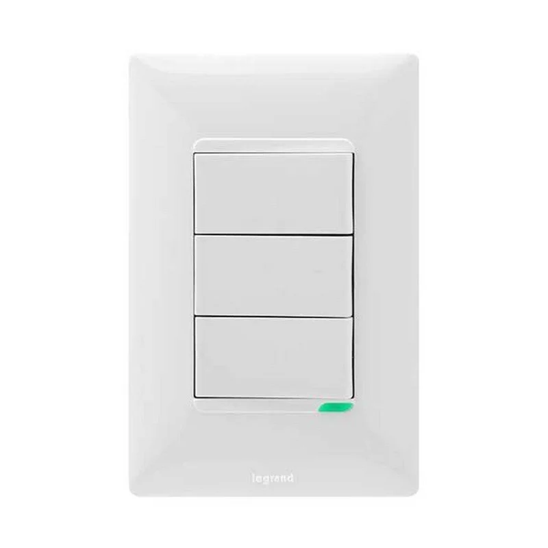 SWITCH TRIPLE BLANCO 10A 125V #686513 FUTURA LEGRAND