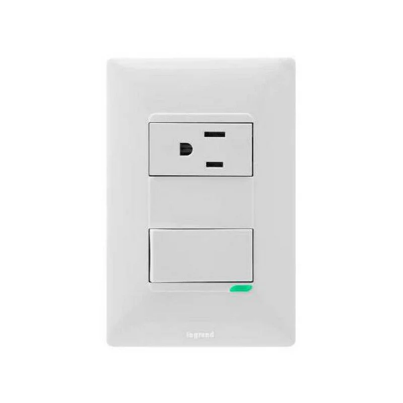 SWITCH COMBINADO POLARIZADO BLANCO 10A 125V #686534 FUTURA LEGRAND