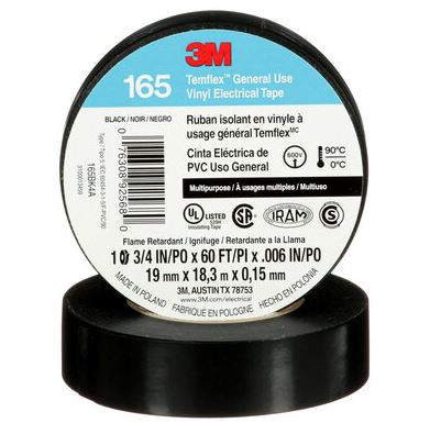 CINTA AISLANTE TEMFLEX 165 GRANDE NEGRO 3M