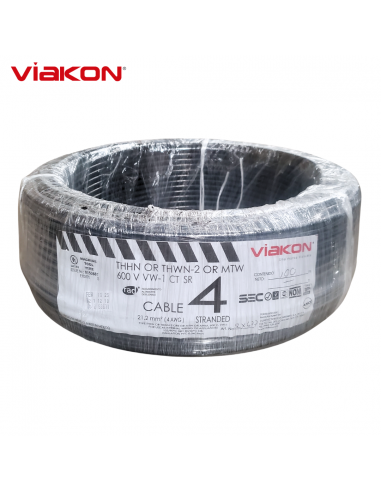 [CABL0004] METRO DE CABLE THHN 4 AWG NEGRO