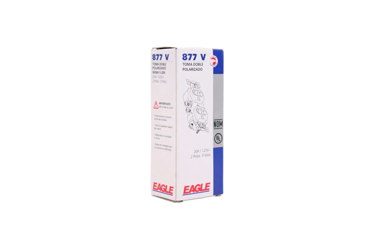 [TOMA0877] TOMA DOBLE EMPOTRAR POLARIZADO BEIGE 20 AMPERIOS 125V 877V EAGLE